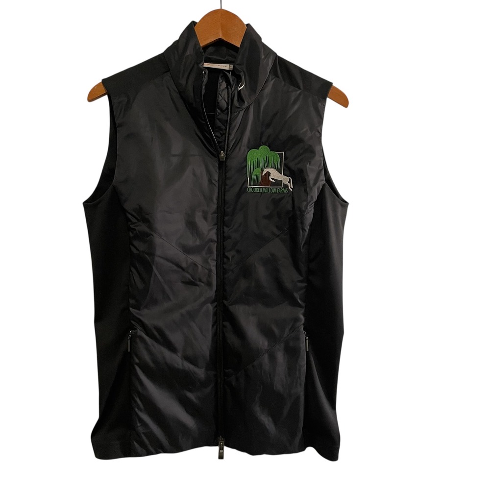 KJUS Radiation Vest Black Women's Size Medium Full Zip Activewear Golf NWT